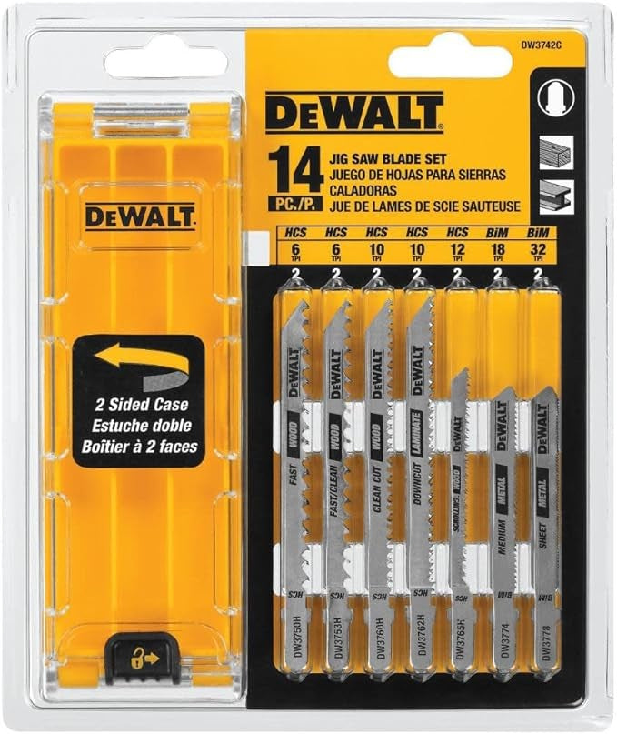 DEWALT Jigsaw Blades Set with Case, T-Shank, 14-Piece (DW3742C (Open Box)